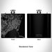 Rendered View of Hampton Virginia Map Engraving on 6oz Stainless Steel Flask in Black