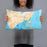 Person holding 20x12 Custom Hampton Virginia Map Throw Pillow in Watercolor