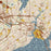 Hampton Virginia Map Print in Woodblock Style Zoomed In Close Up Showing Details