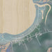 Hanalei Hawaii Map Print in Afternoon Style Zoomed In Close Up Showing Details