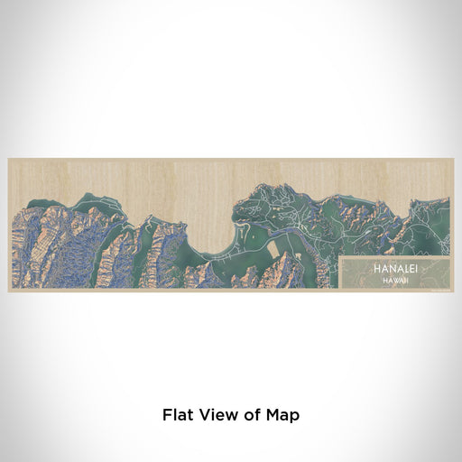 Flat View of Map Custom Hanalei Hawaii Map Enamel Mug in Afternoon