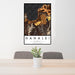 24x36 Hanalei Hawaii Map Print Portrait Orientation in Ember Style Behind 2 Chairs Table and Potted Plant