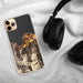 Custom Hanalei Hawaii Map Phone Case in Ember on Table with Black Headphones