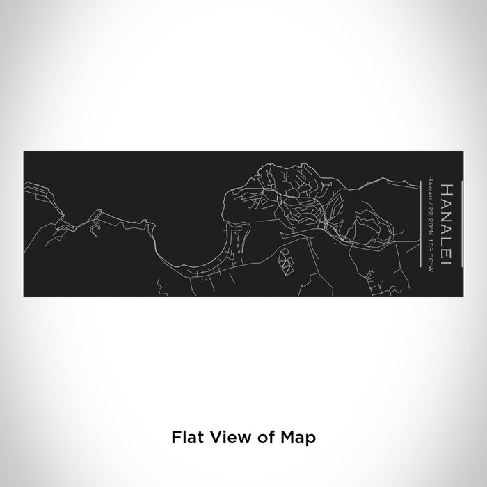 Rendered View of Hanalei Hawaii Map Engraving on 10oz Stainless Steel Insulated Cup with Sliding Lid in Black