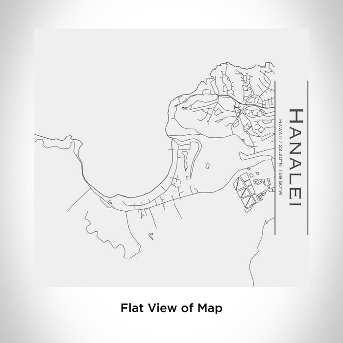 Rendered View of Hanalei Hawaii Map Engraving on 17oz Stainless Steel Insulated Tumbler in White