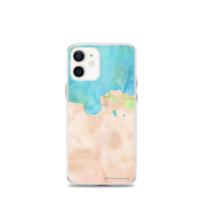 Custom Hanalei Hawaii Map iPhone 12 mini Phone Case in Watercolor
