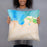 Person holding 18x18 Custom Hanalei Hawaii Map Throw Pillow in Watercolor