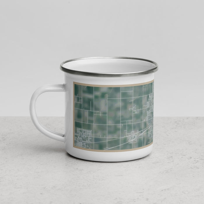 Left View Custom Hanford California Map Enamel Mug in Afternoon