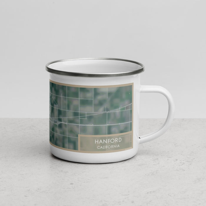 Right View Custom Hanford California Map Enamel Mug in Afternoon
