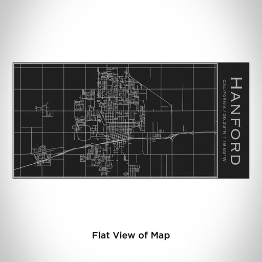 Rendered View of Hanford California Map Engraving on 17oz Stainless Steel Insulated Cola Bottle in Black