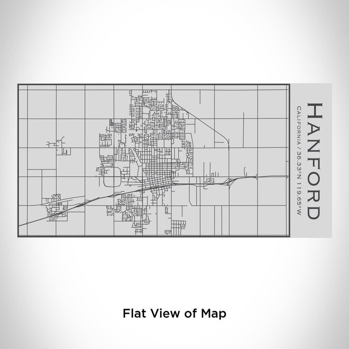 Rendered View of Hanford California Map Engraving on 17oz Stainless Steel Insulated Cola Bottle