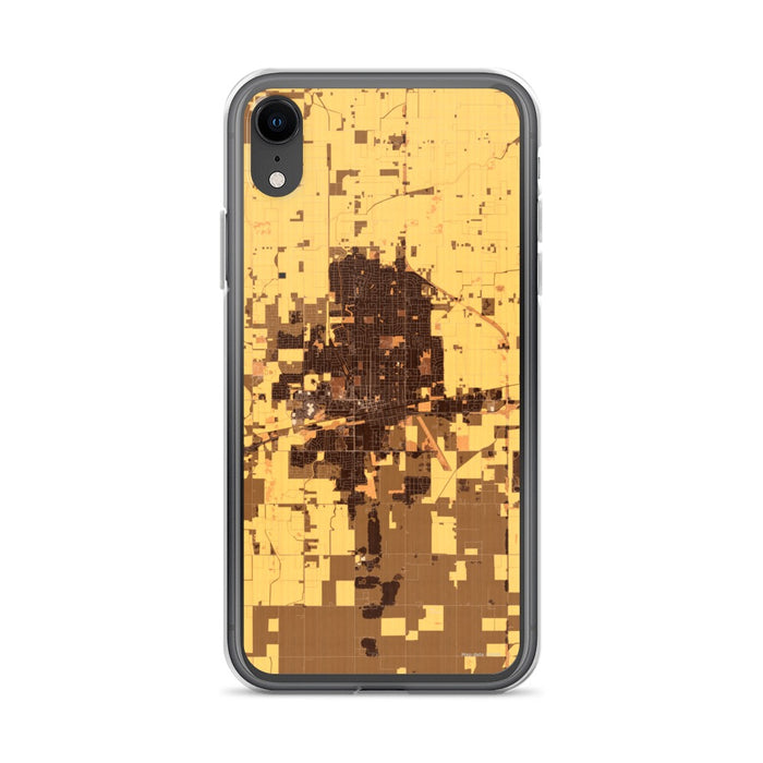 Custom iPhone XR Hanford California Map Phone Case in Ember