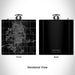 Rendered View of Hanford California Map Engraving on 6oz Stainless Steel Flask in Black