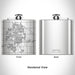 Rendered View of Hanford California Map Engraving on 6oz Stainless Steel Flask