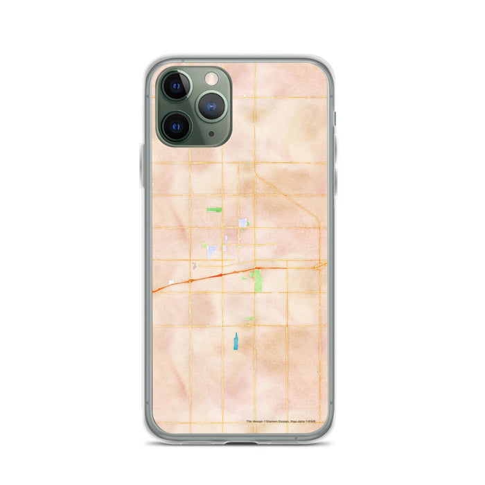 Custom iPhone 11 Pro Hanford California Map Phone Case in Watercolor