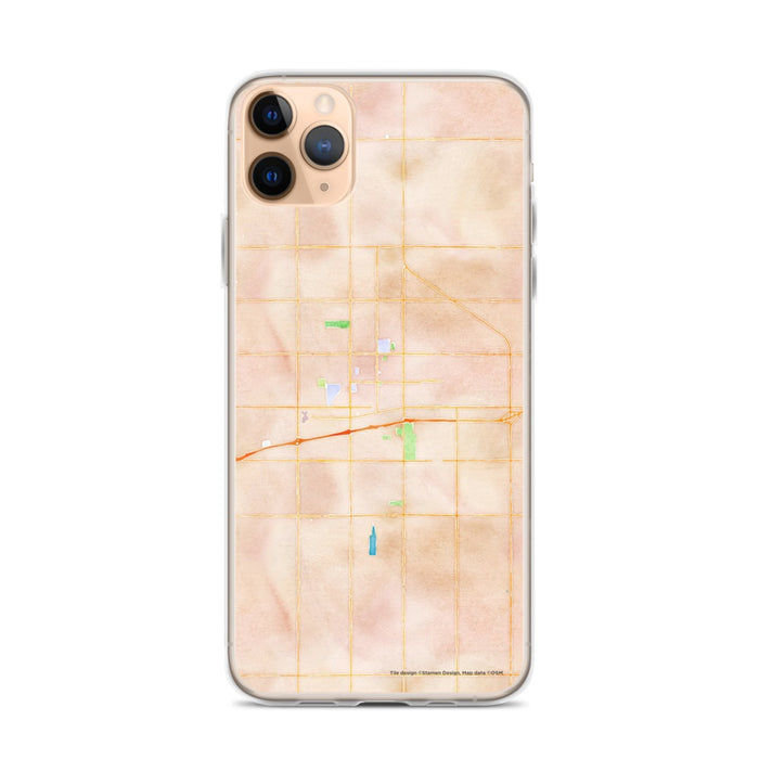 Custom iPhone 11 Pro Max Hanford California Map Phone Case in Watercolor