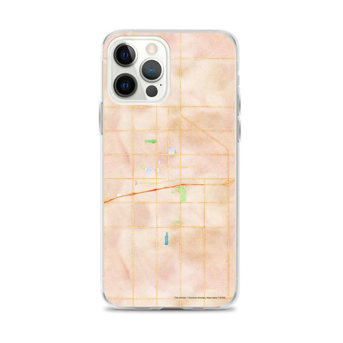 Custom iPhone 12 Pro Max Hanford California Map Phone Case in Watercolor