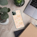 Custom Hanford California Map Phone Case in Watercolor on Table with Laptop and Plant