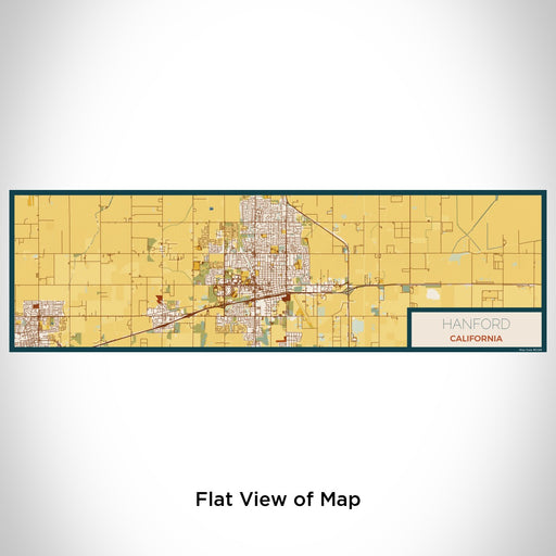 Flat View of Map Custom Hanford California Map Enamel Mug in Woodblock