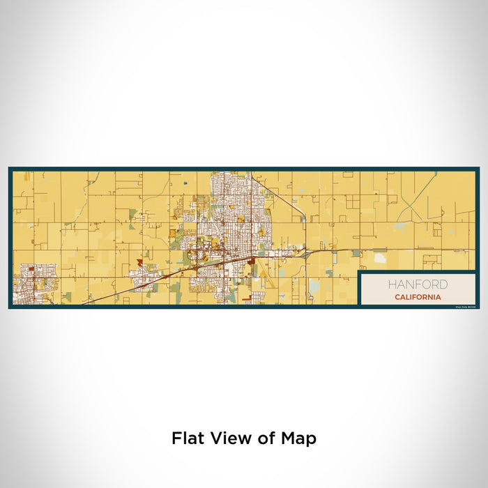 Flat View of Map Custom Hanford California Map Enamel Mug in Woodblock
