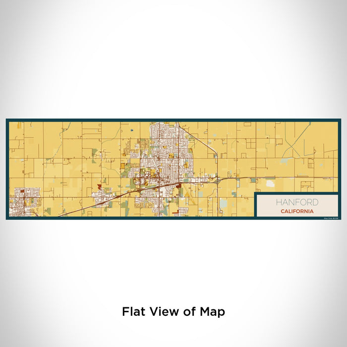 Flat View of Map Custom Hanford California Map Enamel Mug in Woodblock