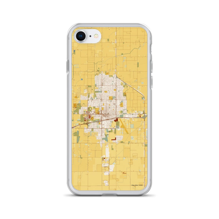 Custom iPhone SE Hanford California Map Phone Case in Woodblock