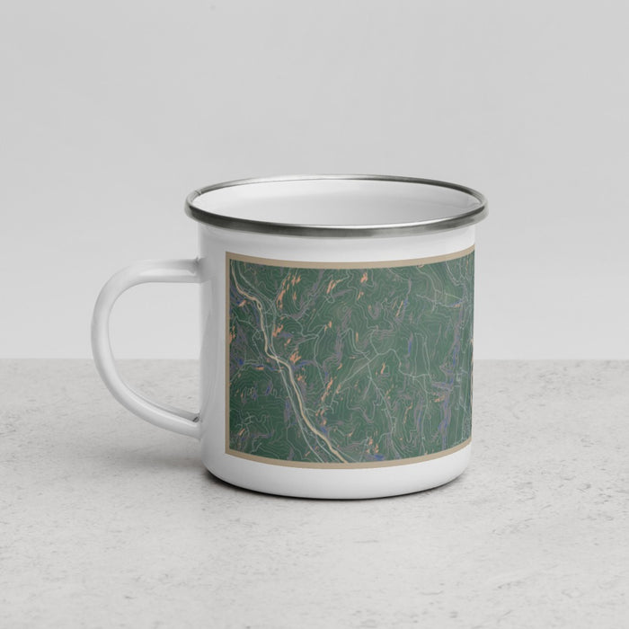 Left View Custom Hanover New Hampshire Map Enamel Mug in Afternoon