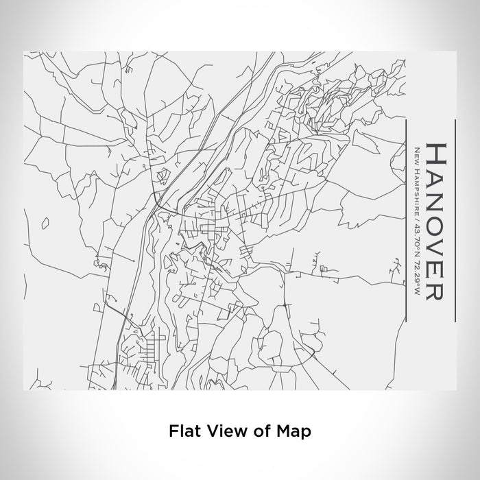 Rendered View of Hanover New Hampshire Map Engraving on 20oz Stainless Steel Insulated Bottle with Bamboo Top in White