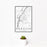 12x18 Hanover New Hampshire Map Print Portrait Orientation in Classic Style With Small Cactus Plant in White Planter