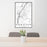 24x36 Hanover New Hampshire Map Print Portrait Orientation in Classic Style Behind 2 Chairs Table and Potted Plant