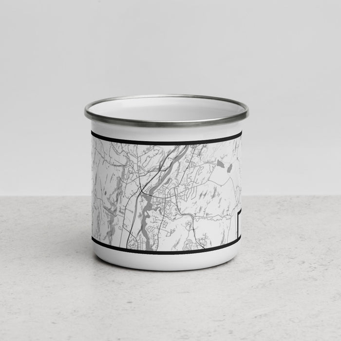 Front View Custom Hanover New Hampshire Map Enamel Mug in Classic