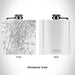 Rendered View of Hanover New Hampshire Map Engraving on 6oz Stainless Steel Flask in White