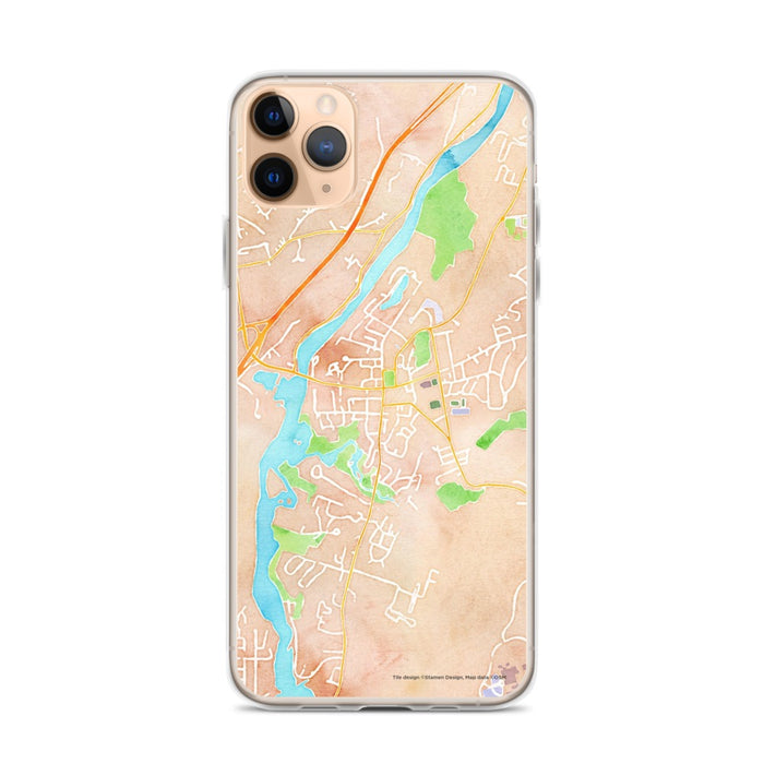 Custom Hanover New Hampshire Map Phone Case in Watercolor