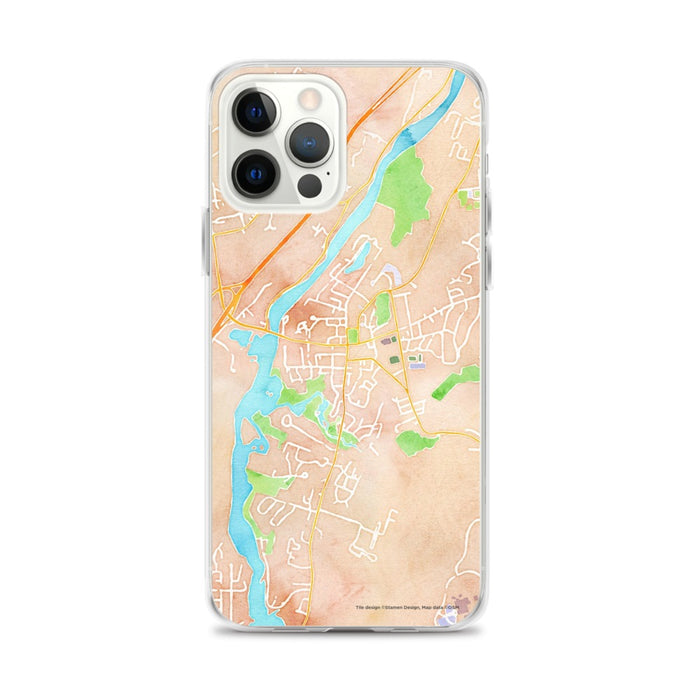 Custom Hanover New Hampshire Map iPhone 12 Pro Max Phone Case in Watercolor