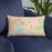 Custom Hanover New Hampshire Map Throw Pillow in Watercolor on Blue Colored Chair