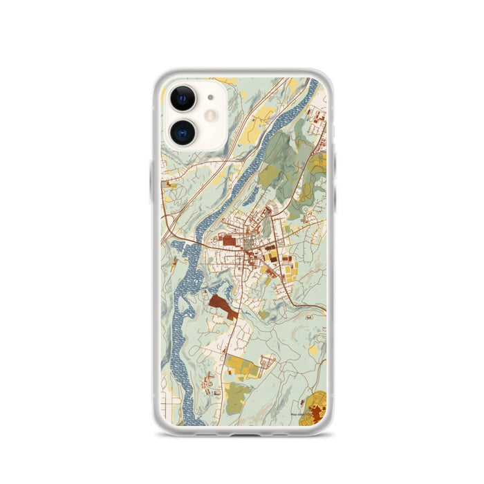 Custom Hanover New Hampshire Map Phone Case in Woodblock