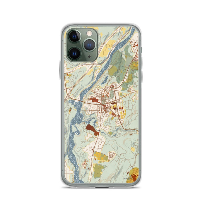 Custom Hanover New Hampshire Map Phone Case in Woodblock