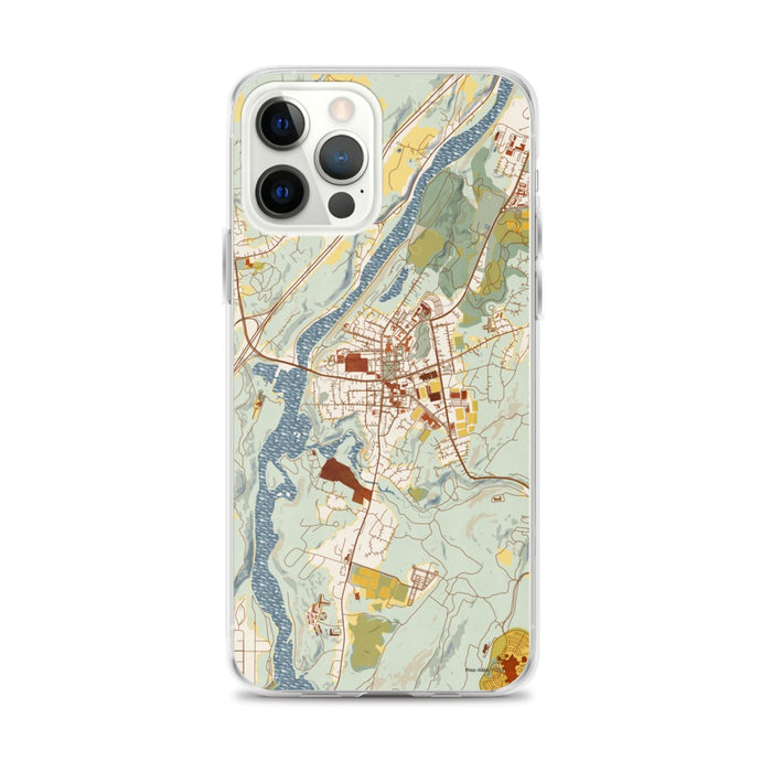 Custom Hanover New Hampshire Map iPhone 12 Pro Max Phone Case in Woodblock