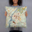 Person holding 18x18 Custom Hanover New Hampshire Map Throw Pillow in Woodblock