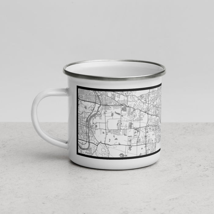 Left View Custom Hanover Park Illinois Map Enamel Mug in Classic