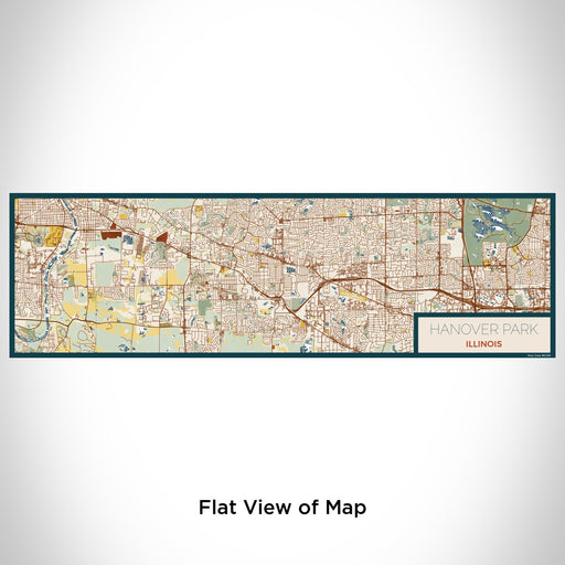 Flat View of Map Custom Hanover Park Illinois Map Enamel Mug in Woodblock