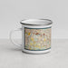 Left View Custom Hanover Park Illinois Map Enamel Mug in Woodblock