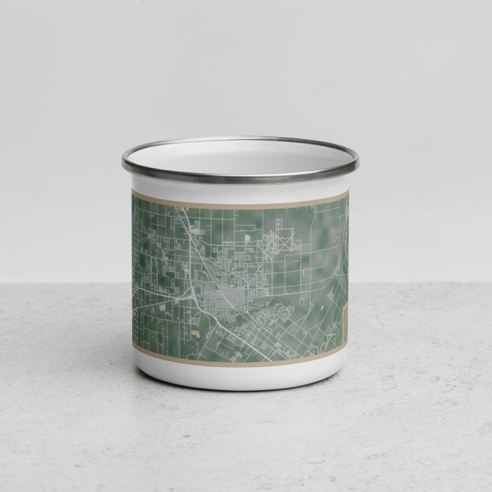 Front View Custom Harlingen Texas Map Enamel Mug in Afternoon