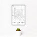 12x18 Harlingen Texas Map Print Portrait Orientation in Classic Style With Small Cactus Plant in White Planter