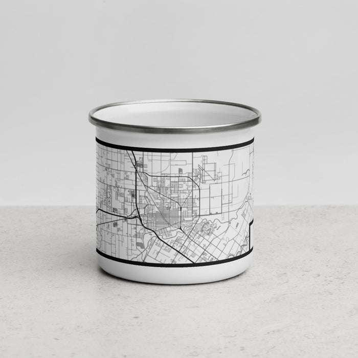 Front View Custom Harlingen Texas Map Enamel Mug in Classic