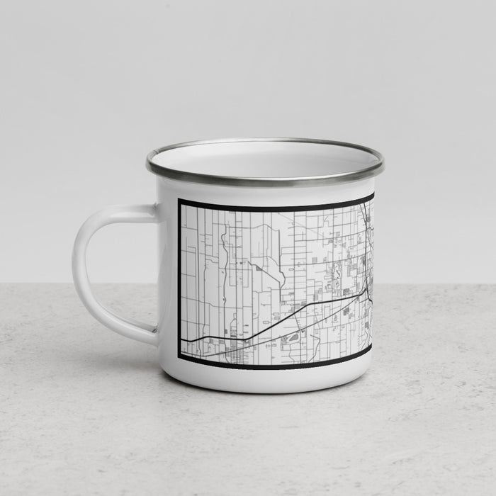 Left View Custom Harlingen Texas Map Enamel Mug in Classic