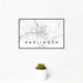 12x18 Harlingen Texas Map Print Landscape Orientation in Classic Style With Small Cactus Plant in White Planter