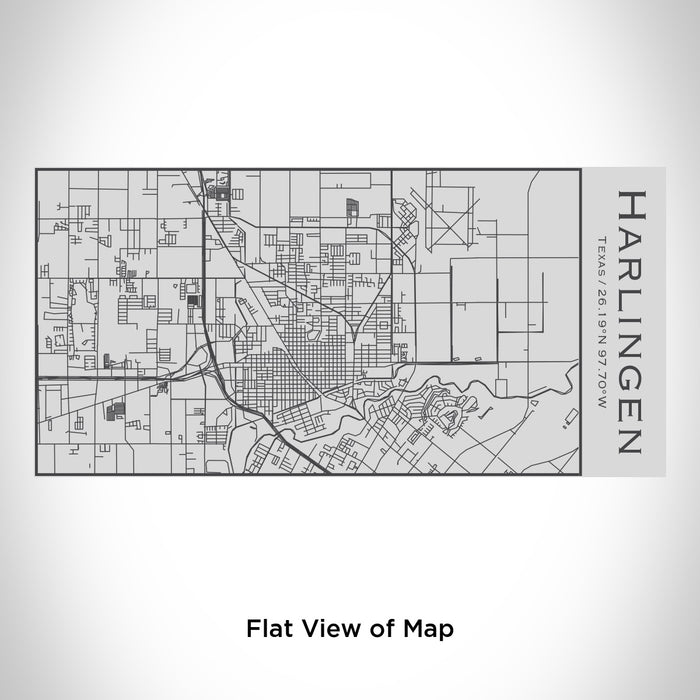 Rendered View of Harlingen Texas Map Engraving on 17oz Stainless Steel Insulated Cola Bottle