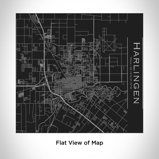 Rendered View of Harlingen Texas Map Engraving on 17oz Stainless Steel Insulated Tumbler in Black
