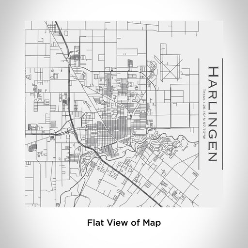 Rendered View of Harlingen Texas Map Engraving on 17oz Stainless Steel Insulated Tumbler in White